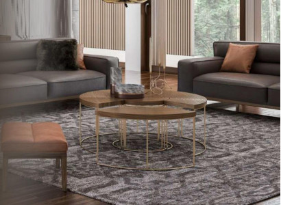 Moderner Runder Couchtisch Luxus Abstelltische Holzmöbel Wohnzimmertisch